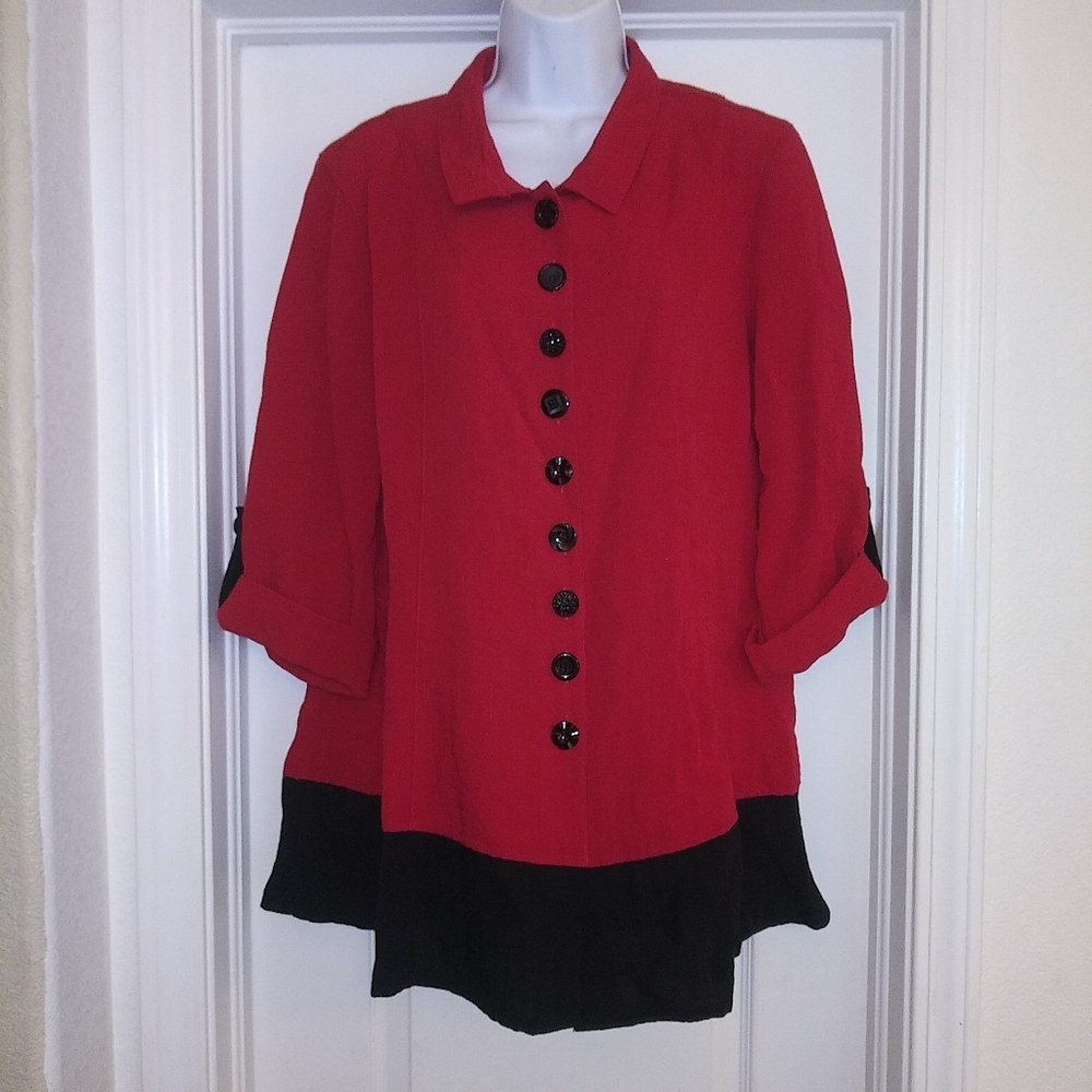 John Mark Floral Button Down Blouse Top